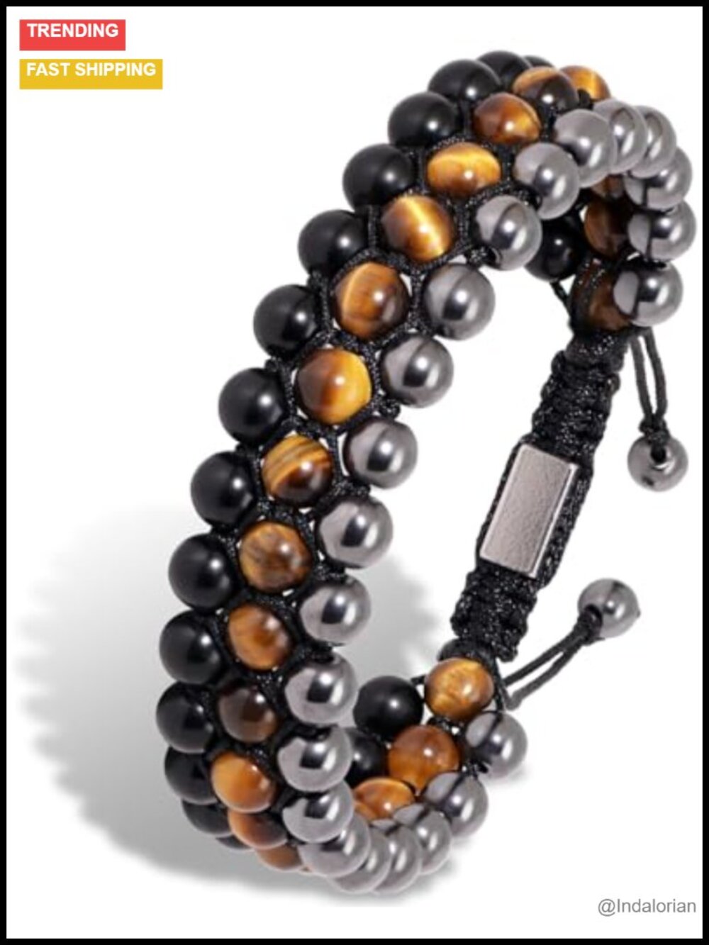 Triple Protection Bracelet Men, Hematite Tiger Eye Obsidian